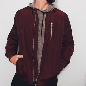 H&M Bomber Jacket (Maroon)
